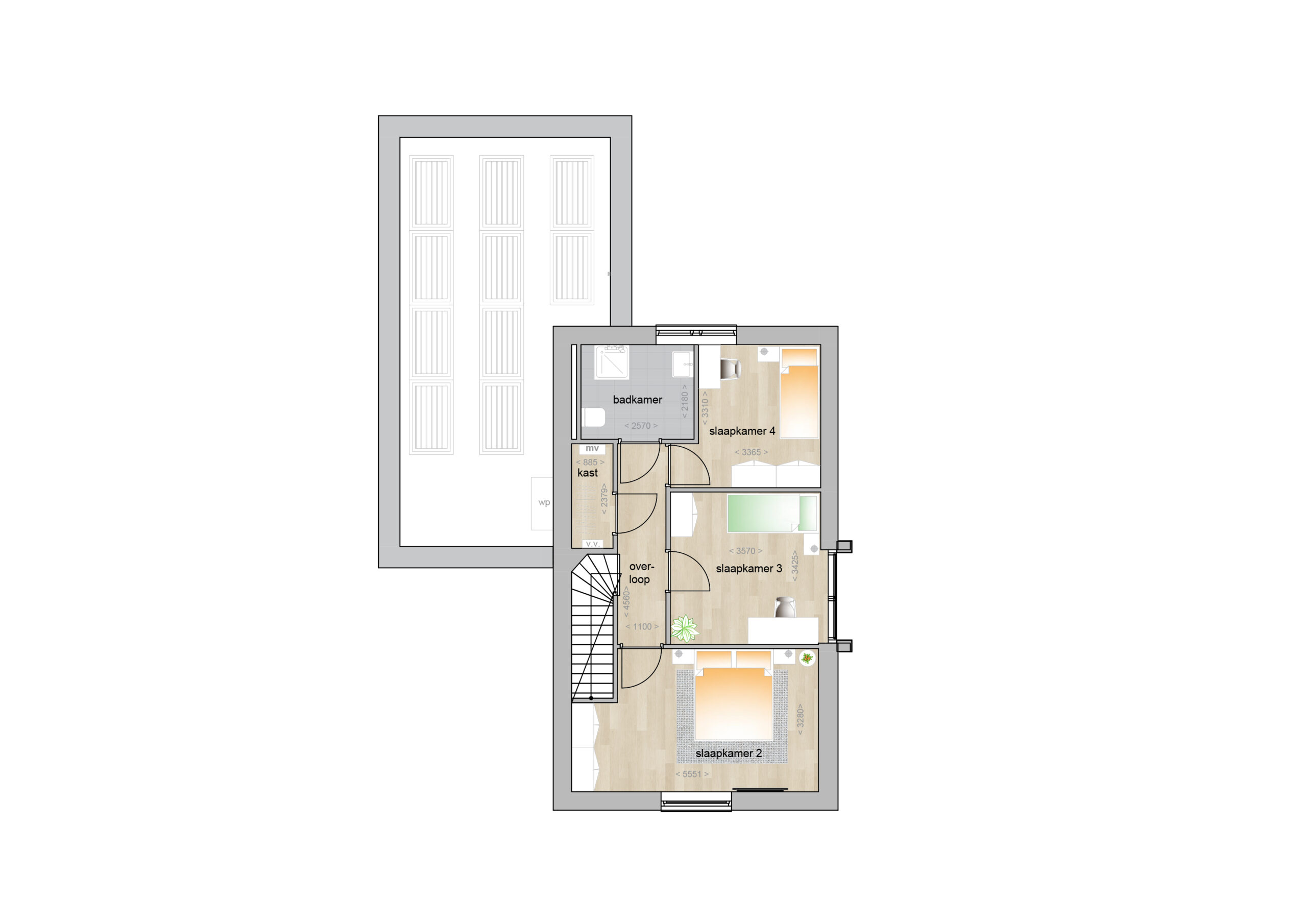 Bouwnummer 1, 2 en 3, vrijstaande woning, V1 plattegrond